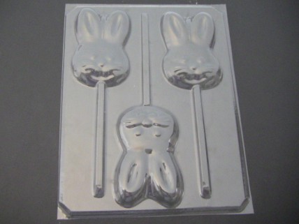 827 Cute Bunny Face Chocolate or Hard Candy Lollipop Mold